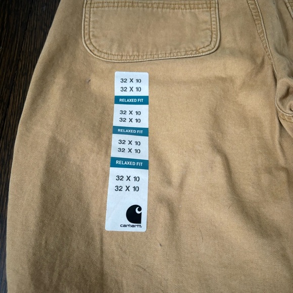 CARHARTT Men’s 32 Relaxed Fit Rugged Flex Rigby Shorts 10” Inseam Khaki - Picture 4 of 5